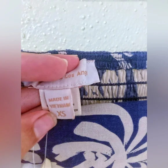 Monteau Cotton Navy and Cream Floral Midi Dress NWT - Picture 5 of 6